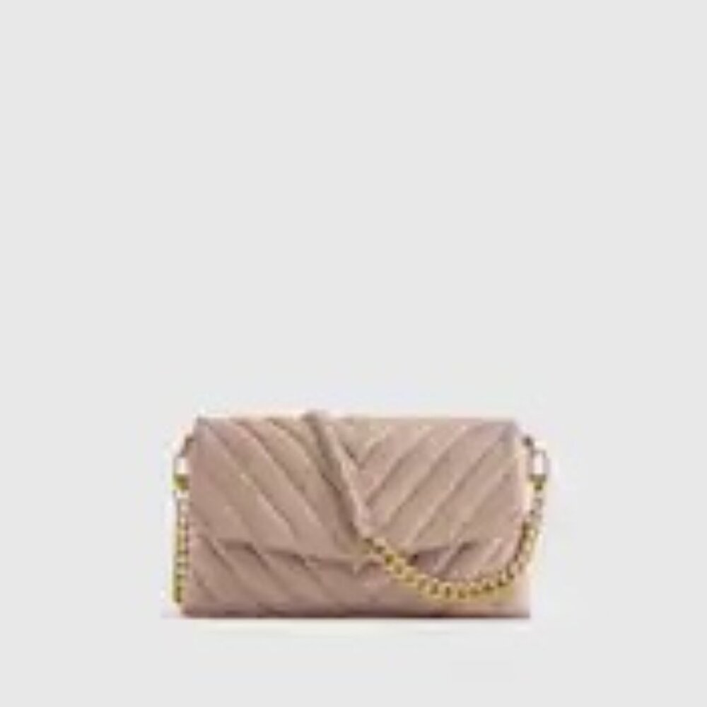 Italian Leather Quilted Wallet Crossbody, Quince, Dark Taupe - Picture 6 of 8